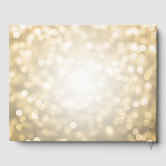 Modern Script Gold Glitter Lights 30e verjaardag Gastenboek (Achterkant)