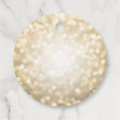 Modern Script Gold Glitter Lights 50ste verjaardag Bedankjes Labels (Achterkant)