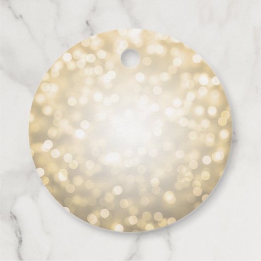 Modern Script Gold Glitter Lights 50ste verjaardag Bedankjes Labels (Achterkant)