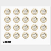 Modern Script Gold Glitter Lights 60ste verjaardag Ronde Sticker (Vel)