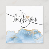 Modern Script Gold Heart Bedankt voor uw bestellin Vierkante Visitekaartje (Voorkant)