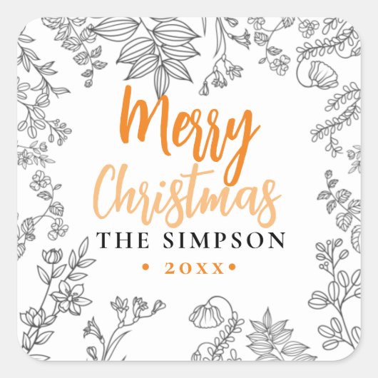 Modern script Gold kerst Vierkante Sticker (Voorkant)