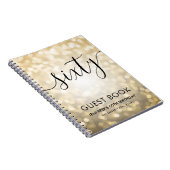Modern Script Gold Lights 60th Birthday GASTENBOEK Notitieboek (Rechterzijde)