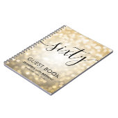 Modern Script Gold Lights 60th Birthday GASTENBOEK Notitieboek (Linkerzijde)