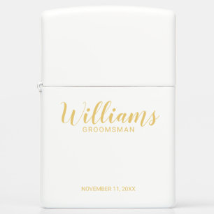 Modern Script Gold Personalized Groomsman
