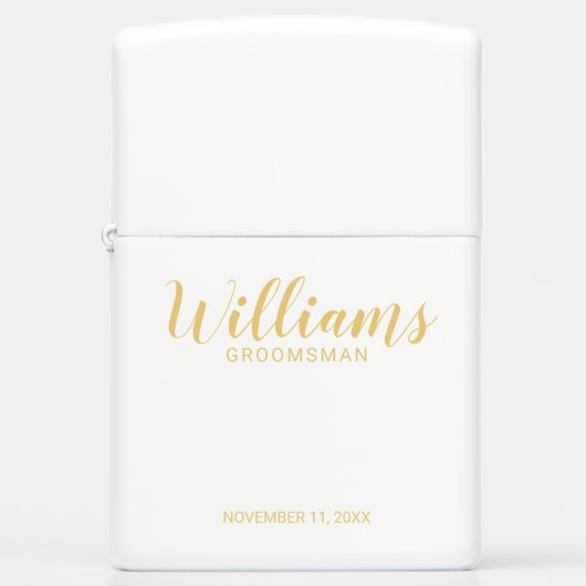 Modern Script Gold Personalized Groomsman (Voorkant)