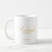 Modern Script Gold Personalized Groomsman Koffiemok (Links)