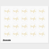 Modern Script Gold Wedding Favor Bedankt Ronde Sticker (Vel)