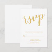 Modern Script Gold Wedding RSVP Kaartje (Voorkant / Achterkant)