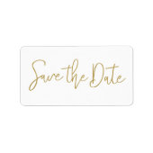Modern Script Gold Wedding Save the Date Sticker (Voorkant)
