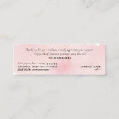 modern script gooit roze hart bedankt voor je opdr mini visitekaartje (Achterkant)