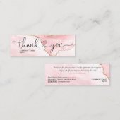 modern script gooit roze hart bedankt voor je opdr mini visitekaartje (Voorkant / Achterkant)