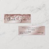 modern script gooit roze hart bedankt voor je opdr mini visitekaartje (Voorkant / Achterkant)