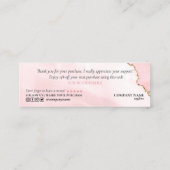 modern script gooit roze hart bedankt voor je opdr mini visitekaartje (Achterkant)