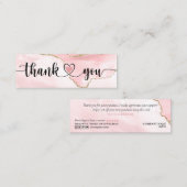 modern script gooit roze hart bedankt voor je opdr mini visitekaartje (Voorkant / Achterkant)