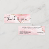 modern script gooit roze hart bedankt voor je opdr mini visitekaartje (Voorkant / Achterkant)