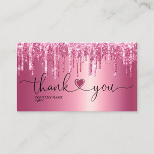 modern script gooit roze hart bedankt voor je opdr visitekaartje