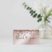 modern script gooit roze hart bedankt voor je opdr visitekaartje (Staand voorkant)