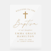 Modern Script Goud Script Baptisme Welkom Acryl Bord (Voorkant)