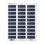 Modern Script Goud Zalig Kerst Terug Adres Etiket (Full Sheet)