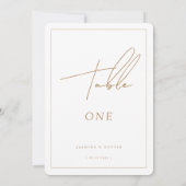 Modern Script Gouden Trouwtafel Nummer, Decor Mini Kaart (Achterkant)