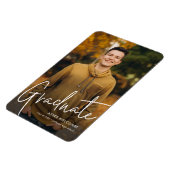 Modern Script Graduate Eenvoudige Foto Afstuderen Magneet (Linkerzijde)