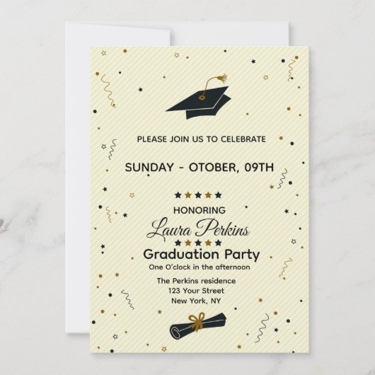 Modern Script Graduate Invitation (Devant)