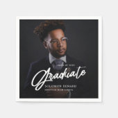 Modern Script Graduate Photo Graduation Servet (Voorkant)