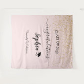 Modern Script Graduation Party Achtergrond | Afstu Wandkleed (Voorkant (horizontaal))