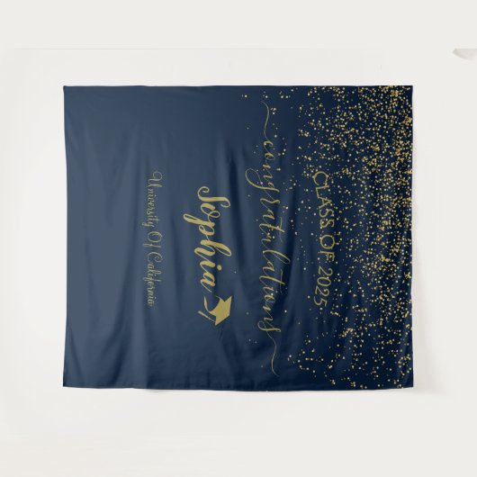 Modern Script Graduation Party Achtergrond | Afstu Wandkleed (Voorkant (horizontaal))