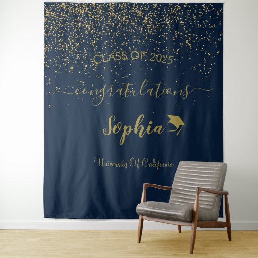 Modern Script Graduation Party Achtergrond | Afstu Wandkleed (In situ)