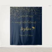 Modern Script Graduation Party Achtergrond | Afstu Wandkleed (Voorkant)