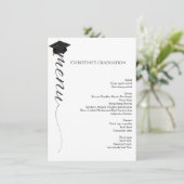 Modern script Graduation party diner menu (Staand voorkant)
