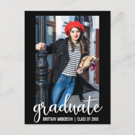 Modern Script Graduation Party Invitation WB Uitnodiging Briefkaart