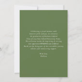 Modern Script Green 3 Photo Collage Afstuderen Aankondiging (Achterkant)