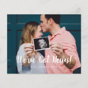 Modern Script Green We hebben nieuwszwangerschap Flyer