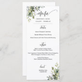 Modern Script Greenery Garden Wedding Event Menu (Voorkant / Achterkant)