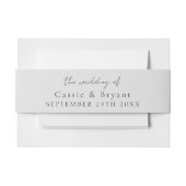 Modern Script Grijs Effen Kleur Chic Bruiloft Uitnodigingen Wikkel (Voorkant Voorbeeld)