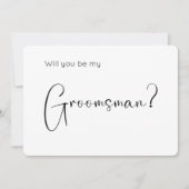 Modern Script Groomsman Uitnodiging (Voorkant)