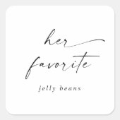 Modern script haar favoriete bruiloft vierkante sticker (Voorkant)