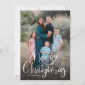 Modern script Hand Lettered Merry Christmas Feestdagenkaart (Voorkant)