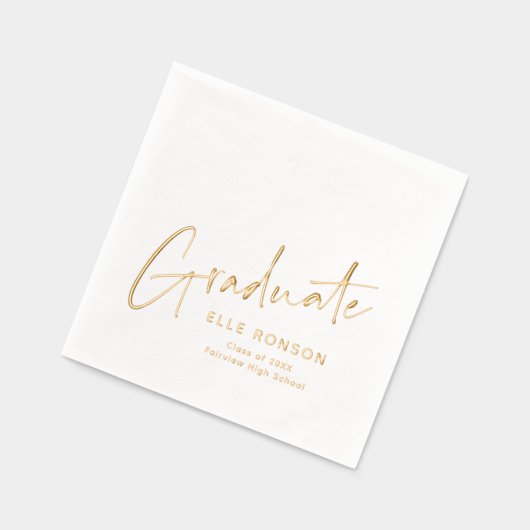Modern Script Handgeschreven Afstuderen Folie Servetten (Links)