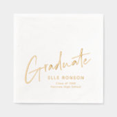 Modern Script Handgeschreven Afstuderen Folie Servetten (Voorkant)