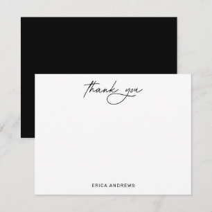 Modern script handgeschreven dank je plat notitiekaartje