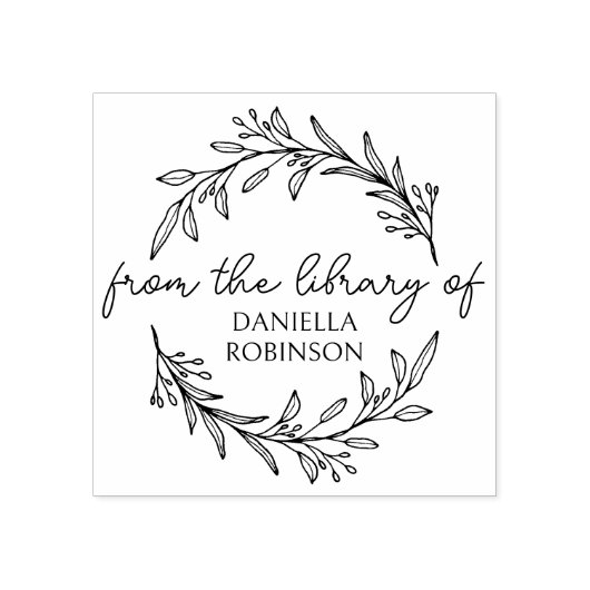 Modern script handgetekende botanische boek ex lib 	rubberstempel (Afrduk)