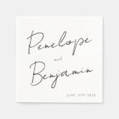 Modern script handschrift Wedding Boho White Servet (Voorkant)