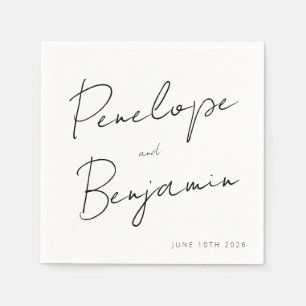 Modern script handschrift Wedding Boho White Servet