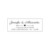 Modern Script Hart Bruiloft Retouradres Zelfinktende Stempel (Design)