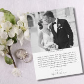 Modern Script Heart 2 Photo Wedding Bedankkaart