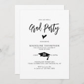 Modern Script Heart Afstudeerder Party Afstuderen Kaart (Voorkant / Achterkant)
